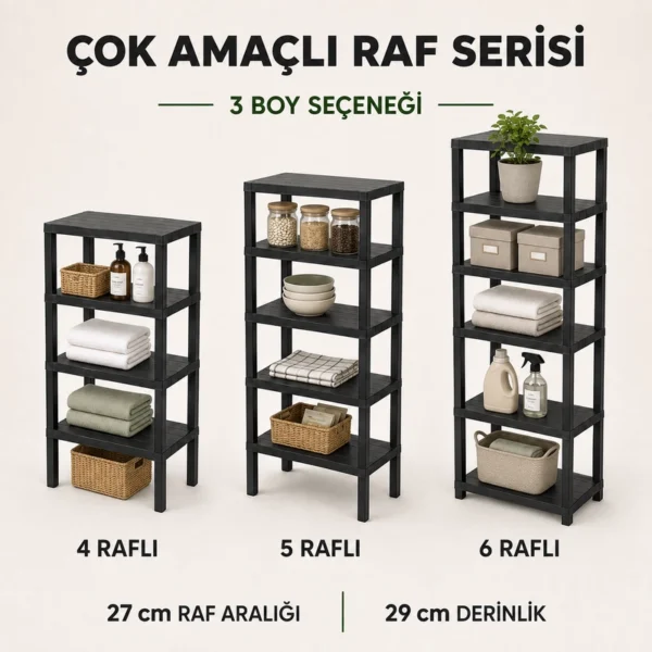 Rika Garden Plastik Raf – 4, 5 ve 6 Katlı Çok Amaçlı Raf Sistemi