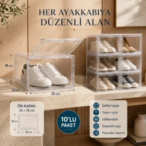 Rika Garden Kadın ve Erkek Ayakkabı Saklama Kutusu