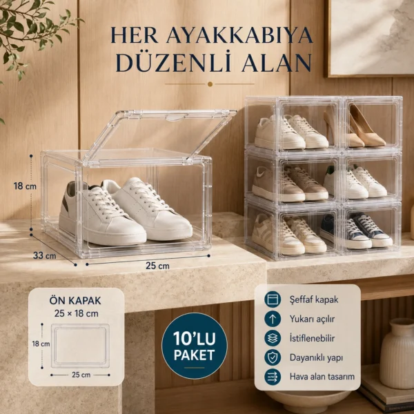 Rika Garden Kadın ve Erkek Ayakkabı Saklama Kutusu